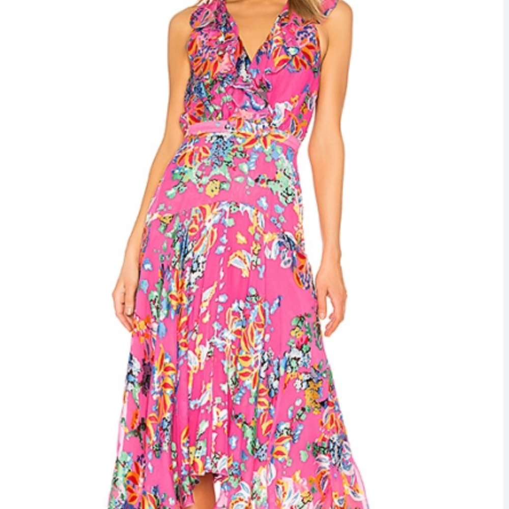 Saloni Rita Floral-Print Midi Dress